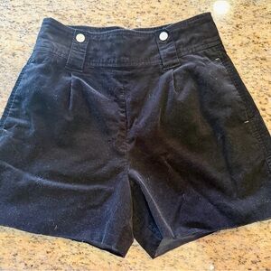 Crescent Black Corduroy Pleated Kids' Shorts